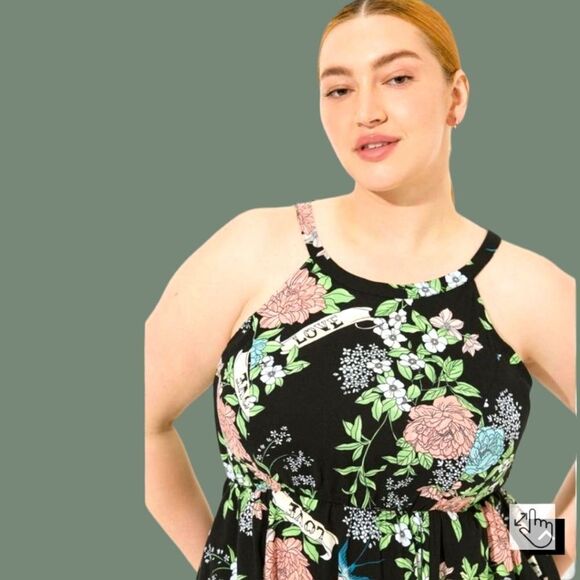 TORRID MINI Wash Challis Halter Neck Hi-Lo Tank dress 4X - Picture 5 of 12